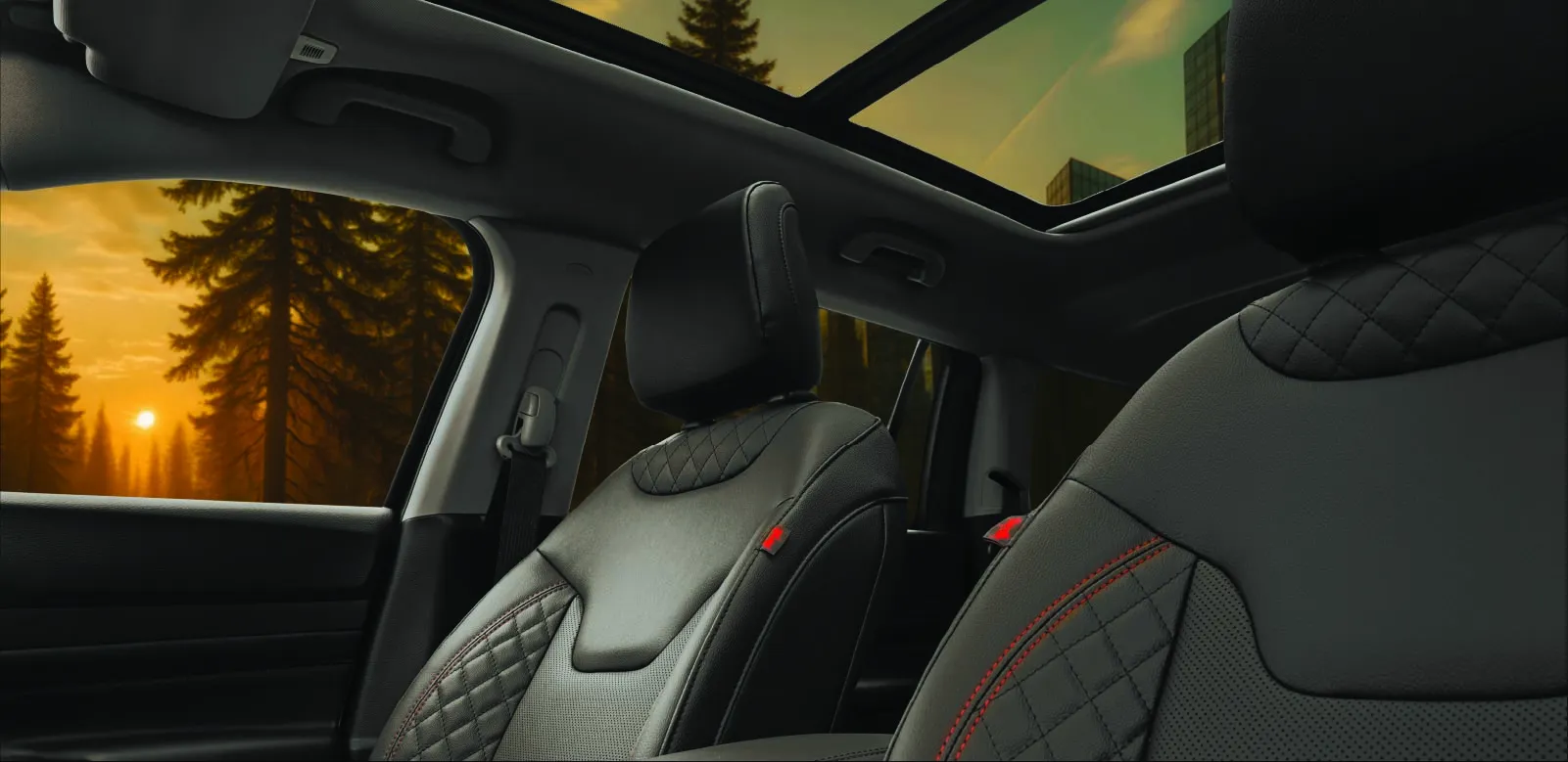 Stylised Techno Leather Seats